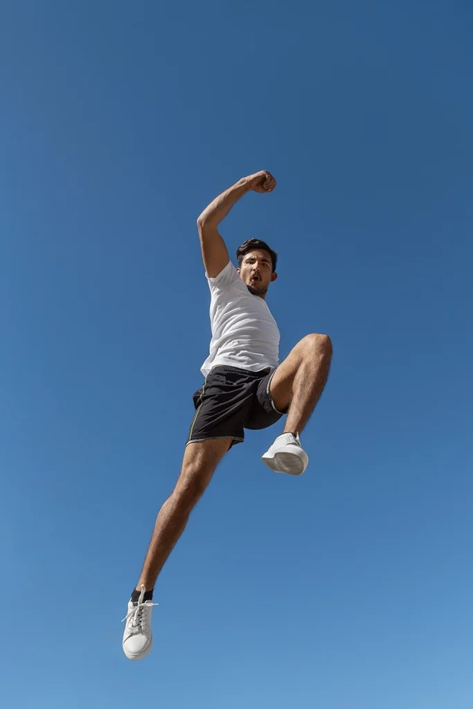 man jumping while doing parkour copy